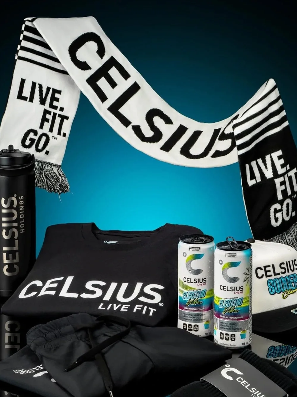 ▪️CELSIUS▪️Black & White Logo Merch Scarf